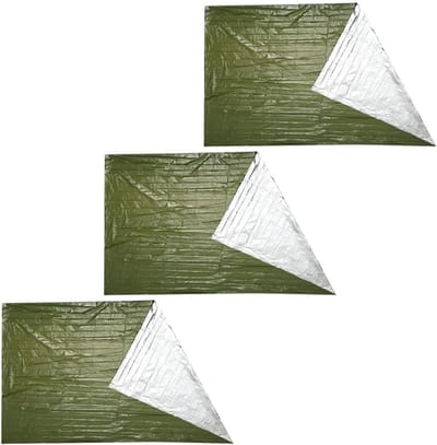 Nooddekens Set - Isolatiedekens - Outdoor Overleving - Waterdicht Winddicht - 210x130cm - Olijfgroen