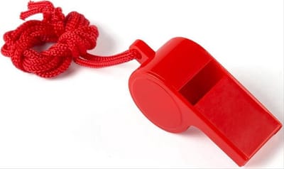 *** 2 Stuks scheidsrechtersfluitje - Sport en Spel Scheidsrechters - plastic in opvallend rood - Sport Scheidsrechter Uitdeel cadeau van Heble® ***