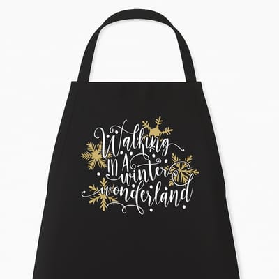 Kerst Keukenschort "Winter Wonderland" | Feestelijk Kerstcadeau | Zwart