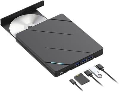 Extern Optisch Station - Dvd Brander - Films en Muziek - Stille Beweging - 16x14x2.3 cm - Zwart