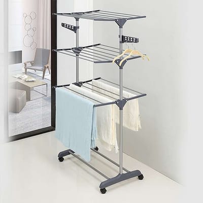 PIPIPOXER Droogrek-kledingrek, opvouwbare standaard, wielen 72*56*152cm