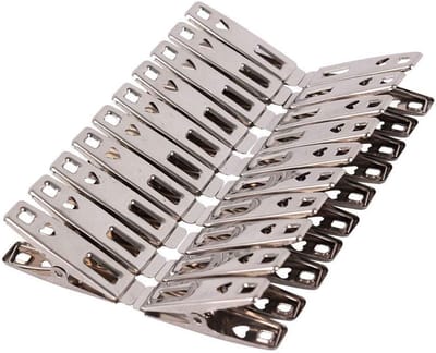 Roestvrijstalen knijpers - Kledingclips - Huishoudelijk gebruik - Anti-roest materiaal - 80 stuks - Zilver