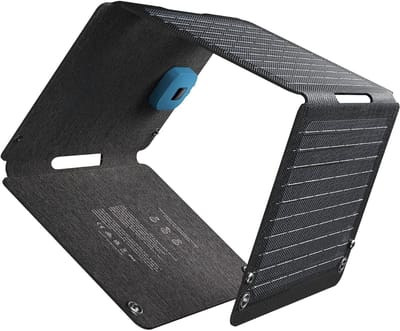 Core® Zonnepaneel Opvouwbaar - Draagbare Zonnepaneel - Zonneoplader - met Standaard - Grijs - ‎28cm x 23cm x 5cm