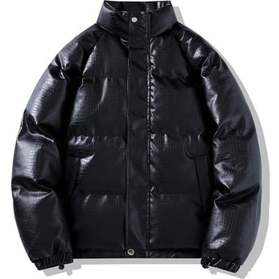Winter Leren Katoenen Jas Modieus en Trendy Heren- en Damesjas Winddicht en Waterdicht Nieuwe Stijl XXXL black