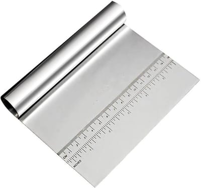 Dailygoods - Roestvrijstalen groenteschep - Kookschep - Duurzaam en veelzijdig - Zilver - Deegschraper - Perfect voor bakken en koken - 12 x 15 cm