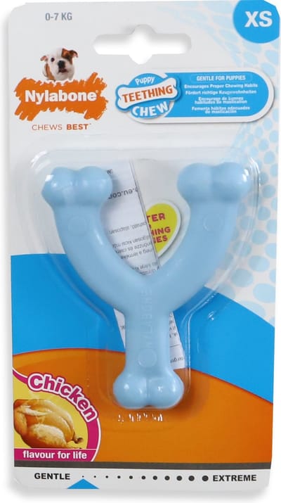 Nylabone Puppy Dental Wishbone - XS - Blauw