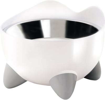 CA Pixi Elevated Feeding Dish - Met 2 RVS schalen - 200ml - 10x13,5cm wit