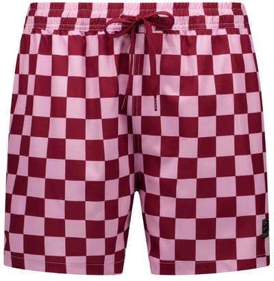 Son of a Beach - Check Red Pink Jongens Zwembroek - maat 98-104 - Rood/Roze