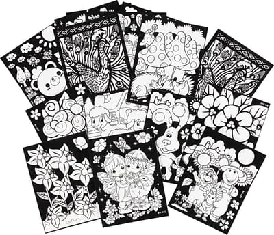 Velour plaatjes, afm 25x19 cm, 16 assorti