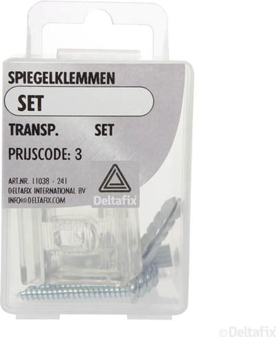 Deltafix spiegelklem transparant set set