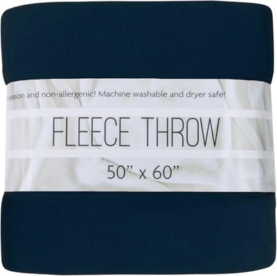 Fleece Deken - Plaid Worp - Gezelligheid Thuis - Hypoallergeen - 50x60 inch - Marineblauw