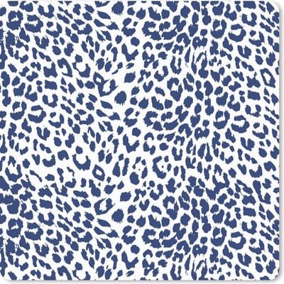 Muismat 20x20 cm - Mousepad Panterprint - Wit - Blauw - Muismatten