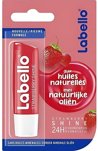 Labello Lippenbalsem Fruity shine strawberry blister (5.5ml)