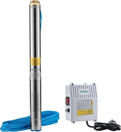 Diepwaterpomp - Bronpomp Onderwater - Waterwinning Tuin - 14-traps Systeem - 103 m Opvoerhoogte - Zilverkleurig