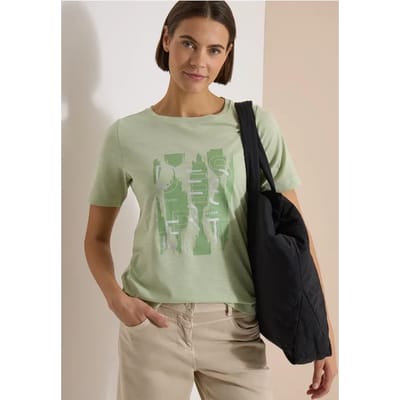 Shirt met ronde hals en opdruk op de voorkant