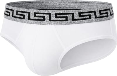 MODUS VIVENDI Bold Meander Brief White/Silver - MAAT S - Heren Ondergoed - Slip voor Man - Mannen Brief