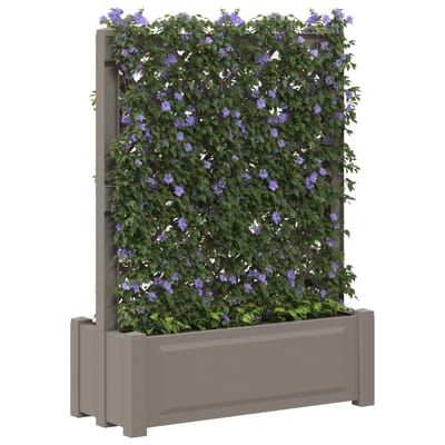 vidaXL - Grote - plantenbak - met - trellis - Grijs - 99,5 - x - 43 - x - 133,5 - PP