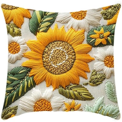 45x45cm Retro Zonnebloem Bedrukte Kussensloop Lente Zomer Margriet Zonnebloem Kussenhoes Zonnebloem Huis Bank Auto Kussenhoes 45x45cm