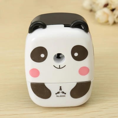 Cartoon Panda Tijger Puntenslijper Handmatig Draagbaar Kinderen School Kantoor Benodigdheden Schattige Dieren Puntenslijper Student Briefpapier white