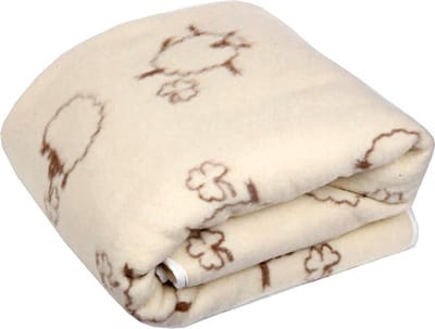 Wollen Deken Plaid 200x220cm in 100% zuivere Australische Merino scheerwol 450 g/m² Woolmark-certificaat - Crème Bruin – Dansende Lammetjes