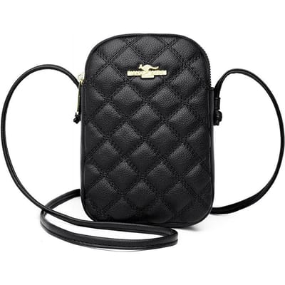 Mobiele Telefoontas Geborduurde Diamant Smiley Gezicht Tas Dames Schoudertas Crossbody Tas Lippenstifttas black