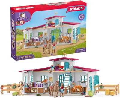 Paarden Manege Speelset - Paardenstal Avontuur - Fantasie Spel - Bewegende Figuren - 115 Delen - Multicolor