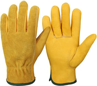 Handschoenen - Tuinhandschoenen - Tuinhandschoenen dames - Handschoenen dames - Tuinhandschoenen voor dames en heren - Herenwerkhandschoenen - Zacht - Geschikt voor autorijden - Landbouw - Tuinieren - Lassen - Werk - Monteurs - Geel - M - Stijl 1