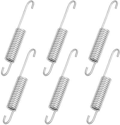 Dailygoods- Spanveren 6 Stuks - Vervangende Trekveren - Roestvrij Staal - Nekhaken - 124,5 x 16 mm - Perfecte Pasvorm - Vervangingsveren