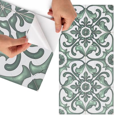 Tulup Meubelfolie - Groene ornamenten Meubelfolie - 75x150 cm - Groente Meubelfolie - Decoratiefolie Zelfklevend - Klassiek Meubelfolie - Meubelfolie Zelfklevend - Badkamer decoratie - Achtergronden en patronen