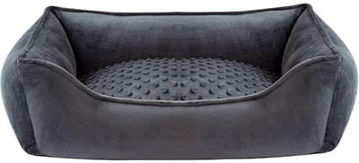 Famanu – Hondenbed 65 x 55 x 18 cm – Zacht Hondenkussen met Afneembare Hoes en Verhoogde Randen, Ook voor Katten