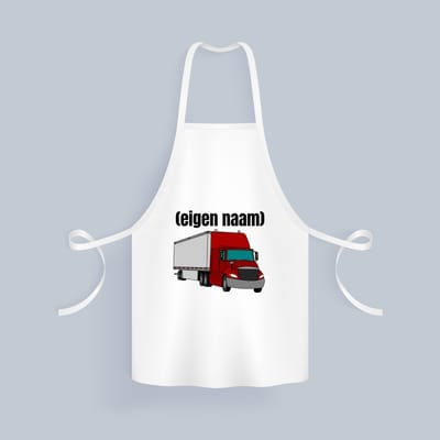 Akyol - rode vrachtwagen met eigen naam Keukenschort - Vrachtwagen chauffeur - vrachtauto chauffeurs - iemand die houdt van vrachtwagens - verjaardag - cadeau - kado - geschenk - 82 bij 71 cm