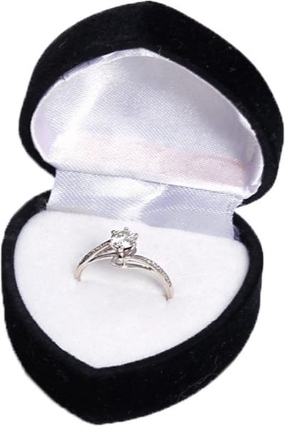 Scoby - Romantische Sieradendoos - Fluweelachtige Ringdoos voor Sieradengeschenken - 15 x 10 x 5 cm - Elegant Zwart Design