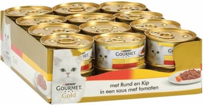 24x Gourmet Gold - Les Cassolettes Rund - kattenvoer - 85g