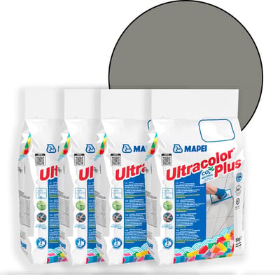 MAPEI Ultracolor Plus Voegmortel Multipack - Waterafstotend & Schimmelwerend - Kleur 113 Cement Grey - 5 kg - 4 Stuks