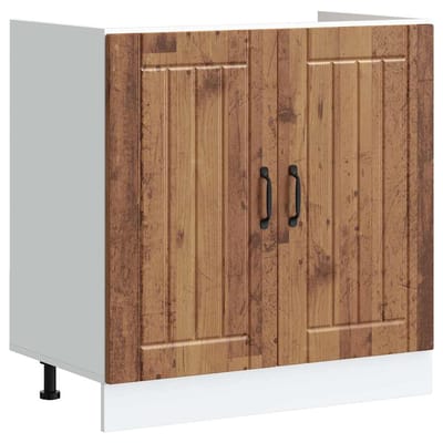 vidaXL - Spoelbakonderkast - Lucca - bewerkt - hout - oud - houtkleurig