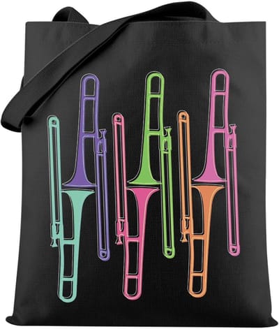 Allecto Plus - Tote Bag voor Trombone Speler - Origineel Cadeau voor Muzikant - Muziekinstrument Accessoire - Leuk Geschenk voor Muziekliefhebber