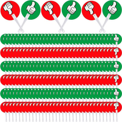 Stem Pedaal Set - Ja Nee Paddles - Klaslokaal Beoordeling - Dubbelzijdig Bedrukt - 150 Stuks - Groen Rood