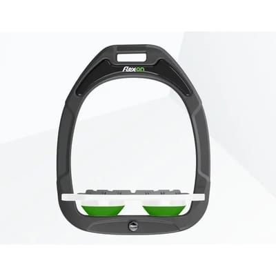 Platte Grip stijgbeugels Antraciet/Wit/Groen Flex-On Green Composite