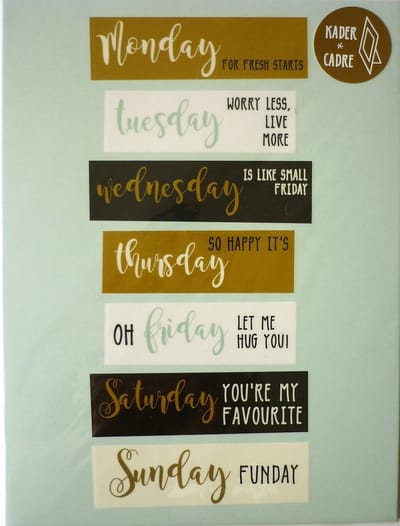 Mailbox -wenskaart - monday ... sunday