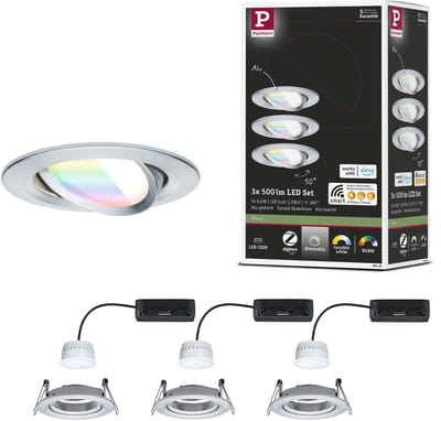 LED-inbouwlamp Nova Coin rond 84 mm 50° RGBW+ 3x6W 3x500lm 230V Alu gedraaid Aluminium