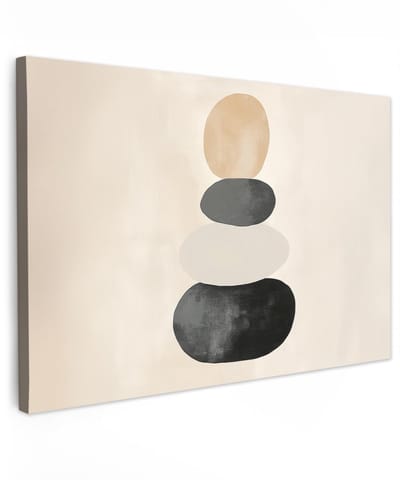 Dailygoods- Canvas Schilderij 120x80 cm - Wanddecoratie Woonkamer - Wanddecoratie Slaapkamer - Japandi - Wabi Sabi - Hoogwaardige Afdrukkwaliteit