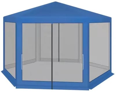Partytent - Zonnescherm Tuinpaviljoen - Feesttent - Tuintent - Met rits - Draagbaar - Lichtgewicht - Ruim - Voor tuinfeest - 380x330x250 cm - 1 Stuk