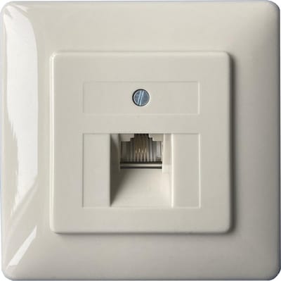 WANDCONTACTDOOS, 4-polig modulair RJ45 8P4C - inbouw - schroefaansluitingen - voor telefonie - aansluitdoos - 1-4040