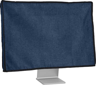 kwmobile beschermhoes monitor geschikt voor 20-22" Monitor - Computerscherm cover van linnen - Computer accessoires - PC scherm hoes in blauwgrijs