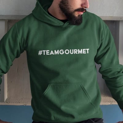Foute Kerst Hoodie Groen #TeamGourmet XS - Uniseks Pasvorm - Kerstkleding Voor Dames & Heren