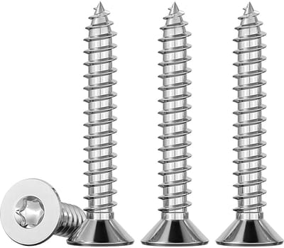 100x M4x35 Torx Verzonken Houtschroeven A2 RVS - Zelftappend & Zelfborend voor Spaanplaat