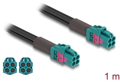 Delock Cable Mini FAKRA Z jack quad to Mini FAKRA Z jack quad A-Type Premium