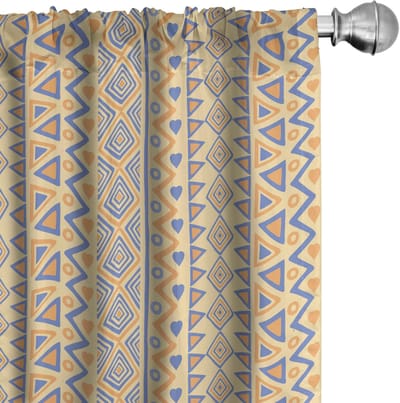 ABAKUHAUS Gordijnen – 2x75x245 cm – Mikrofaser – Geel/Blauw