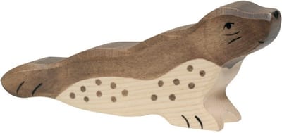 HOLZTIGER Zeedieren - Zeerob - 14X3X6Cm - Houten Figuur - Handgemaakt