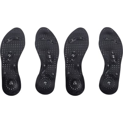 2 Paar Knipbare Binnenzolen Rubber Volledige Lengte Antislip Voetbinnenzolen Schoeninzetstukken voor Lopen black